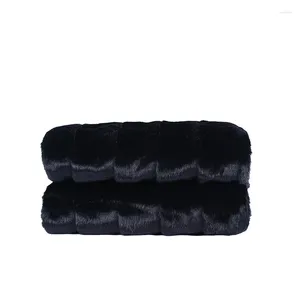 Couvertures hiver automne doux noir luxe fausse fourrure couverture couverture chambre canapé canapé bureau sieste confortable couette épaissir