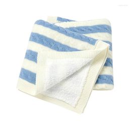 Couvertures hivernales couverture couverture en tricot mode Stripe Plaid Born Born Infant Sleeper Cover Super Soft Girl Boy Liber