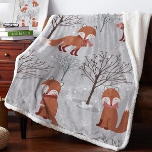 Couvertures hivernales branche brune neige super chaud couverture douce canapé de bureau canapé-lit en peluche