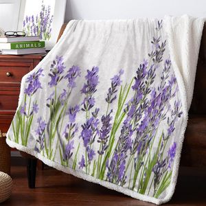 Dekens winter kasjmier deken deken paarse lavendel bed cover dekking deklaag fleece gooit worp hypoallergeen verbeteren
