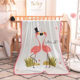Couvertures hivernales Flanel Flamingo Minky Duffy Cartoon Animal Baby Kids Couverture Swaddle Litteur Couperon Sofa Backseat Cover Deken