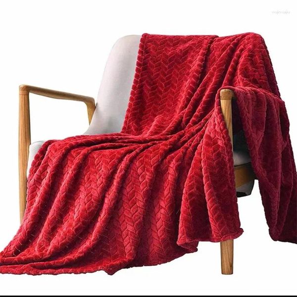 Couvertures Flanelle hivernale pour lits Corail solide enleppe