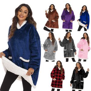 Blankets Winter Hoodies Oversized Warm Sweatshirt Fleece Giant Blanket With Sleeves Pullover Men/Women Loungewear Party Home Christmas HKD230922