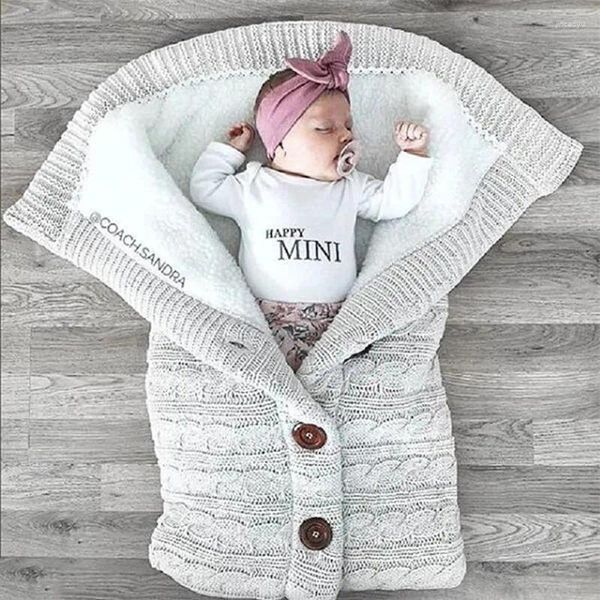 Mantas de invierno cálido manta de bebé espesar polar polar cochecito infantil sacos de dormir para la ropa de cama nacida envolver el sobre