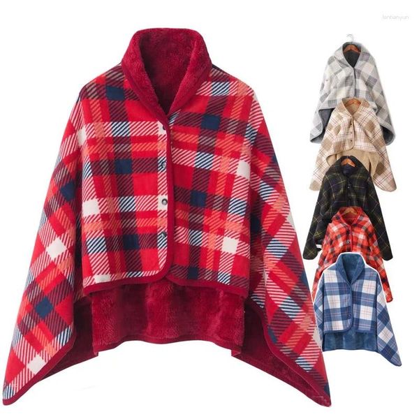 Couvertures femmes veste de châle en mollet de veste couverture manteau femelle canapé épaissie de sieste chaude automne hiver