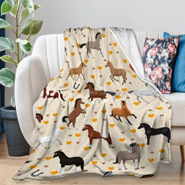 Mantas Yaoola Horse Flannel Blanket durante toda la temporada suave acogedor lecho de peluche de cama ajustado sala de estar de dormitorio sofá sofá ropa de cama de cine granja