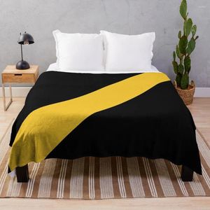 Couvertures jaunes à lancer noir couverture idées cadeaux de la Saint-Valentin canapé-lit