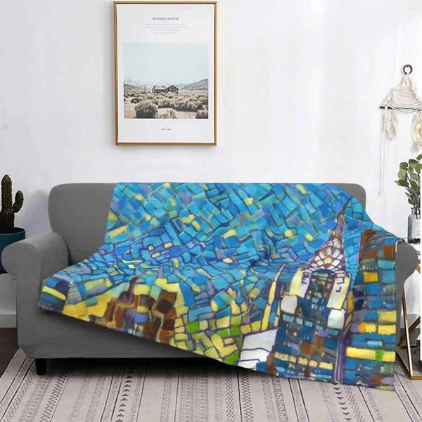 Mantas de la ciudad de York Sunset de calidad superior cómoda sofá manta suave Arte moderno Artista contemporáneo Rd Riccoboni