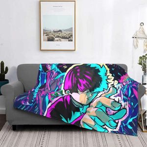 MANTAS DE YOSHIYAMA's Poster Mob Psycho 100 MANUDA VELVET Spring Autumn Breatable Thin Throw For Bed Cama