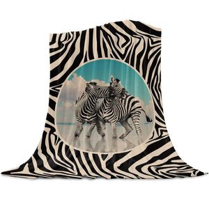 Dekens zebra textuur gooien deken voor sofa kerstdecoratie spread btspread draagbare microfiber flanel