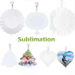 LANG SUBLIMATIE WIND SPINNER 10 INCH METAL ORNAMENT DIY Kerstfeest Geschenken Halloween Decorations SXAUG18