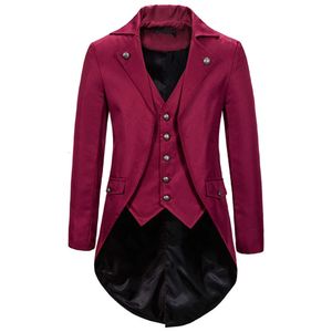 Blazer Herfst- en winteravondjurk Smoking Banket Reverspak voor heren Effen kleur Zwart Rood Marineblauw Bruin jasje