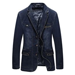 Blazer Chaqueta Hombres Jeans Chaqueta Hombres Cortavientos Algodón Denim Jeans Militar Chaqueta Hombres Abrigo Chaqueta Hombre OuterwearCoats 3XL 201118