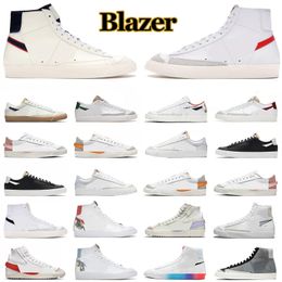 Blazer Mid 77 Heren Dames Vrijetijdsschoenen Vintage Blazers Jumbo Laag Zwart Wit Meerkleurig Wit Indigo Dennengroen Heren Trainers Designer Plateausneakers