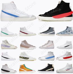blazer mi 77 Vintage Chaussures de sport Blanc Noir hommes Blazers de mode Jumbo Low baskets pour femmes Bright Crimson Indigo Designer baskets de sports de plein air