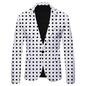 Blazer zet heren Polka Dot Print Blazer British Fashion Slim-Fit Suit Suit Pak Q240506