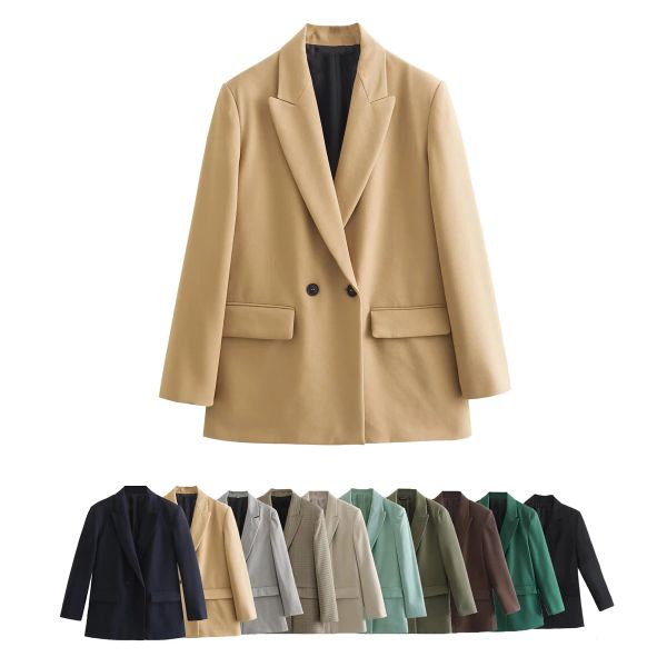 Blazers 2023 Femme Blazers pour Femmes Élégant Élégant Simple Pas Cher Élégant Vêtements Femmes Rétro Double Boutonnage Blazers Occasionnels