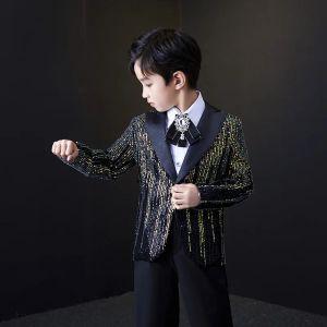 Blazers Boys coloré paillettes de costume Enfants enfants Performance de piano Bénéaire de robe de passerelle