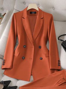 Blazers Chic Women's Office Blazer: Fashion coréenne Double époustouflante printemps / veste d'été