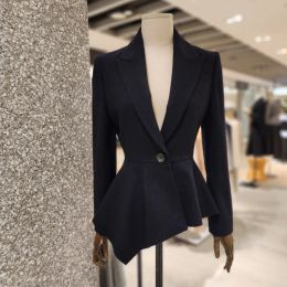 Blazers design à la mode, petit manteau de costume à un bouton pour femmes, robe de printemps, nouveau style, blazer et vestes irréguliers, 2023