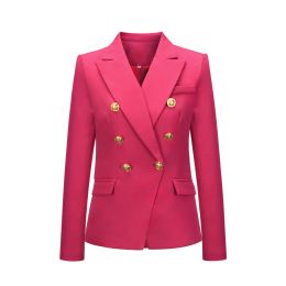 Blazers Ins Big Kids Double Breasted Buckle Blazers Old Girls Barbie Pink Princess Outwear Fashion Women Spring Coat S1136