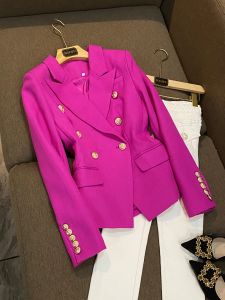 Blazers June Lips 2022 NOUVEAU Dusty Rose Violet Vert Bleu Nude Noir Blanc Rouge Orange Chaud Double Boutonnage Blazer Veste De Mode Femme