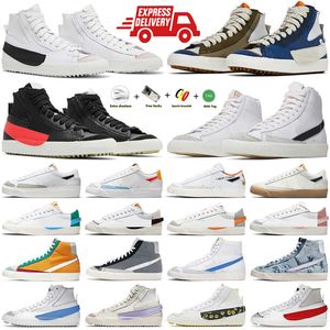 Blazers Mid 77 Vintage Athletic Casual Chaussures Blazer Low Première utilisation Bleu Vert Blanc Alpha Orange Sail Gum Arctic Punch Pack Hommes Femmes Baskets Baskets de course