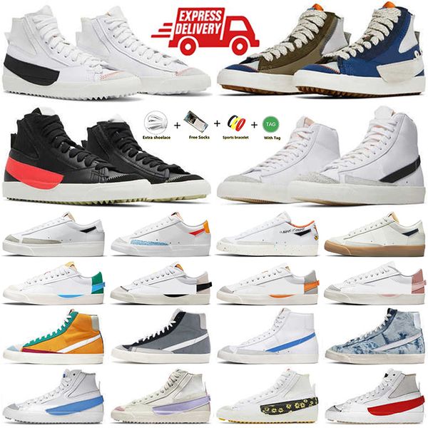 Blazers Mid 77 Vintage Athletic Zapatos casuales Blazer Low Primer uso Azul Verde Blanco Alpha Orange Sail Gum Arctic Punch Pack Para hombre Entrenadores para mujer Zapatillas de deporte