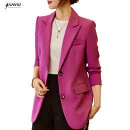 Blazers NAVIU Blazer femmes nouveau tempérament de printemps décontracté à manches longues mince veste d'affaires bureau dames manteau de travail noir