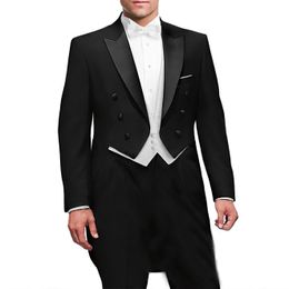 Blazers Nouveau Tailcoat italien Design hommes costumes pour le bal de mariage (veste + pantalon + gilet) Elgant Terno hommes costume ensemble garçons d'honneur marié Tuxedos