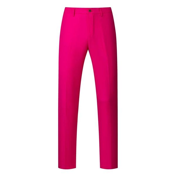 Blazers Pantalones de cintura media para hombre, color rojo rosa, 18 opciones de color, elegante, para oficina, moda masculina, trabajo, modesto, verde, rosa, amarillo, talla grande S6XL