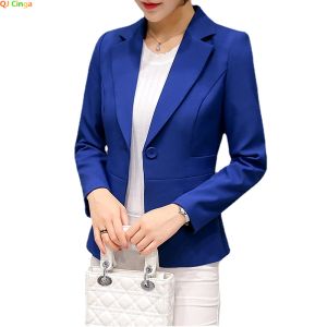 Blazers Royal Blue Suit Jacket Femme's Slim Coat élégant Nouveau Femmes d'automne Blazer Rose, rouge, blanc, Black Girl Tops Reefer Vestes