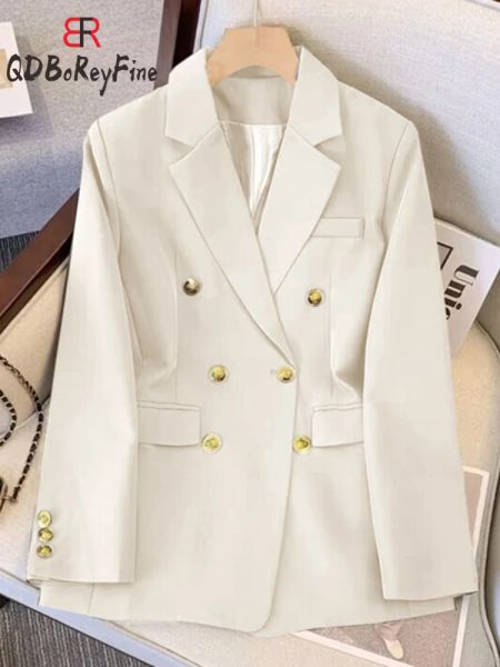 Blazers Blazer de primavera para mujer, trajes de oficina elegantes de moda coreana, chaqueta juvenil negra y rosa, ropa para mujer, novedades de 2023