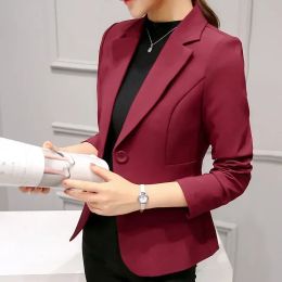 Blazers Mujer Blazer Chaquetas Color Sólido Mujer Abrigo Casual De Negocios Otoño Invierno Manga Larga Abrigo Ajustado Abrigo Cómodo