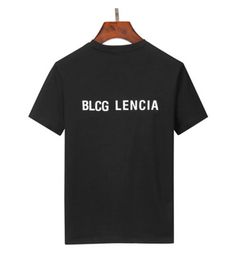BLCG LENCIA 2023 Sommer Neue 100% Baumwolle Stoff T-shirt Männer Hohe Qualität Druck Farbe Herren Designer Rundhals T-shirt Paris mode T-shirts Tops