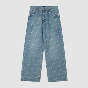 BLCG LENCIA Loose Fit Jeans Dames jeans heren luxe designer jeans ontspannen gescheurde coole kerel causaal gat denim modemerk fit Jean Man gewassen pant 8582