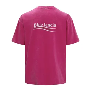 BLCG LENCIA Zomer T-Shirts High Street Hiphop Stijl 100% Katoen Kwaliteit Mannen en Vrouwen Drop Mouwen Losse T-shirts Oversized Tops 23163
