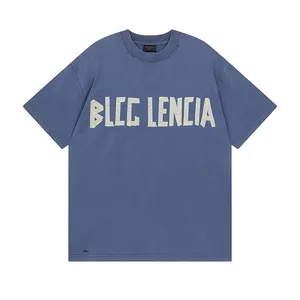 BLCG LENCIA T-shirts d'été unisexe Mentils Vintage Jersey T-shirt Femmes surdimensionnés 100% Cotton Tissu Fabric de taille plus taille TEES BG30384