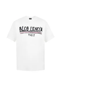 BLCG LENCIA T-shirts d'été unisexe Mentils Vintage Jersey T-shirt Femmes surdimensionnés 100% Cotton Tissu Fabric de taille plus taille TEES BG30404