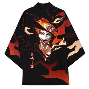 Bleach Kurosaki Ichigo Anime Haori Kimono Cosplay Kostuum Jas Shirt Volwassen Cloak Halloween Y0913