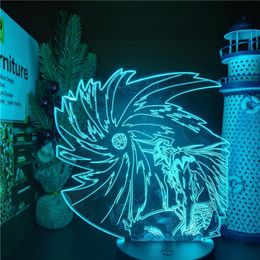 Bleach Kurosaki Ichigo Ban Kai 3d Lamp LED Night Lights Lampara voor Home Decor Table Lamp263R