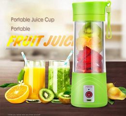 Mélangeur Juicer Blende Cup Mélangeur de fruits Broyeur Portable Taille personnelle Machine électrique rechargeable Bouteille d'eau 380 ml avec USB9013427