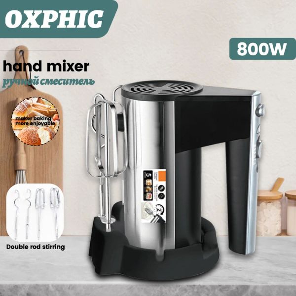 Licuadora oxphic oxphic 800W Hommansmy Buxender con procesadores de alimentos para la batidora de mano de soporte para la cocina con la batidería y 2 ganchos de masa