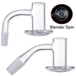 Blender Spin Quartz Banger Fumeur Accessosire Cyclone Bas 10mm 14mm Joint Mâle Bong En Verre 2mm D'épaisseur Bord Biseauté OD 20mm Oil Dib Rig