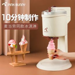 Blender Soft Serve Machine de crème glacée Blender Small Benny Rabbit Home Mini Mini Cone entièrement automatique Cone Icecream Maker Roll 220V