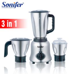 Blenders 3 in 1 Blendermeatmeat morreljuicergrinding roestvrijstalen keukenmixer fruit keukenprocessor ijs smoothies bpa vrije sonifer