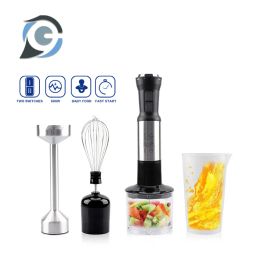 Blenders 4in1 Mini Electric Aliments Immersion Blender à la main Acier inoxydable 2 Vitesses Vegetable Fruit Cutter Food Mélangeur Mélangeur de viande