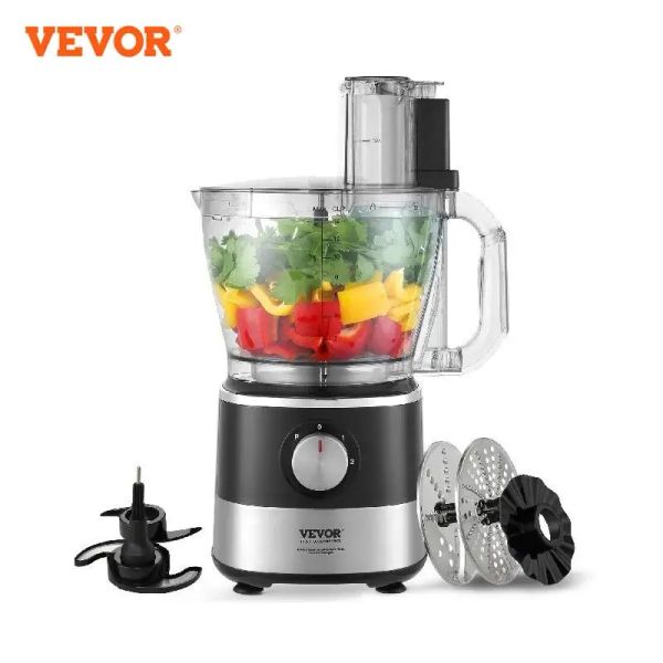 Mezcladores Vevor Food Processor 14Cup Chopper de vegetales para cortar masa de amasado 600 vatios de acero inoxidable Profesional