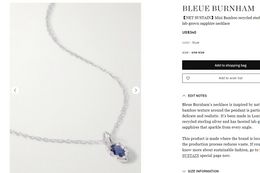 Bleue Burnham NET SUSTAIN Mini Bamboo gerecycled sterling zilver, in het laboratorium gekweekte saffier ketting Nieuw in luxe fijne sieraden oorbellen voor dames hanger k