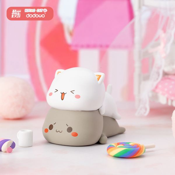 Blind box 10 pièces ensemble Mitao chat boîte aveugle jouets mignon chat chanceux boîte mystère Figure modèle bureau ornements cadeau d'anniversaire pour enfants 230418